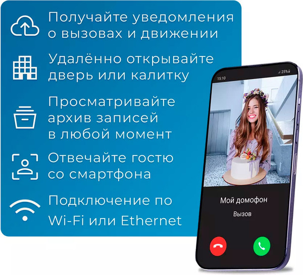 Изображение товара Монитор для видеодомофона Tantos Stark HD SE Tuya (черный)