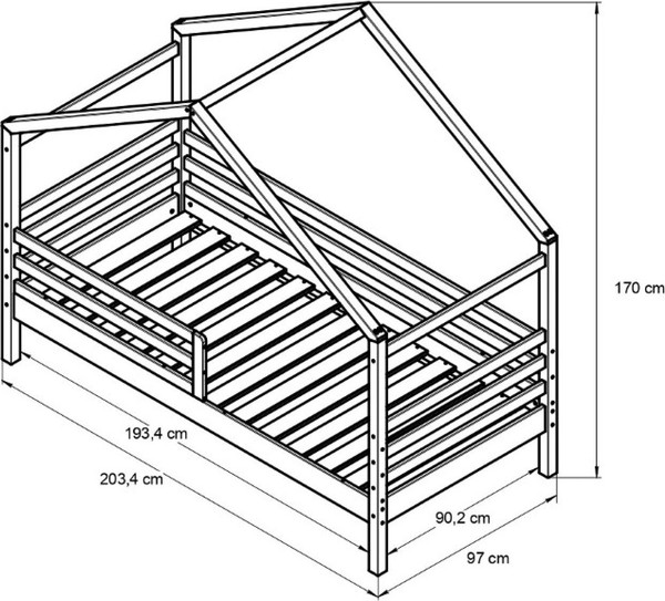 Изображение товара Стилизованная кровать детская Dipriz Д.80007.1 (белый воск)