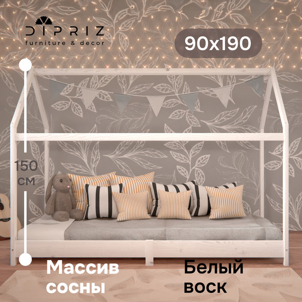 Изображение товара Стилизованная кровать детская Dipriz Cozy Haven Bed Д.80043.1 (белый воск)