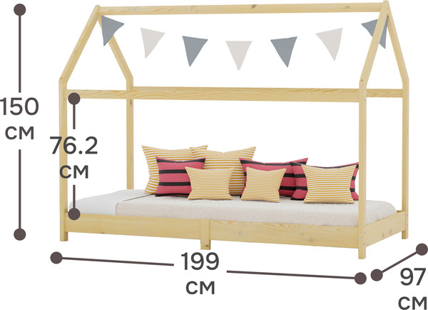 Изображение товара Стилизованная кровать детская Dipriz Cozy Haven Bed / Д.80043.2 (прозрачный лак)