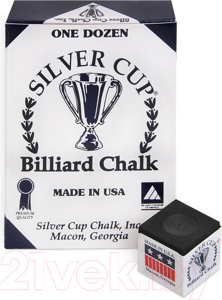 Изображение товара Мел для бильярда Silver Cup 4377 (12шт, черный)