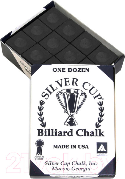 Изображение товара Мел для бильярда Silver Cup 4377 (12шт, черный)