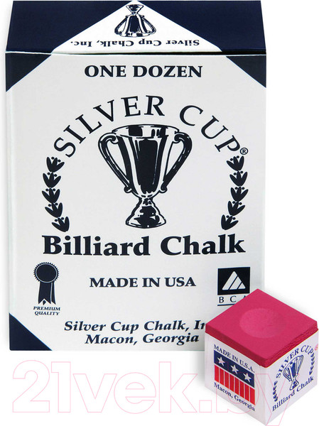 Изображение товара Мел для бильярда Silver Cup 4390 (12шт, красный)