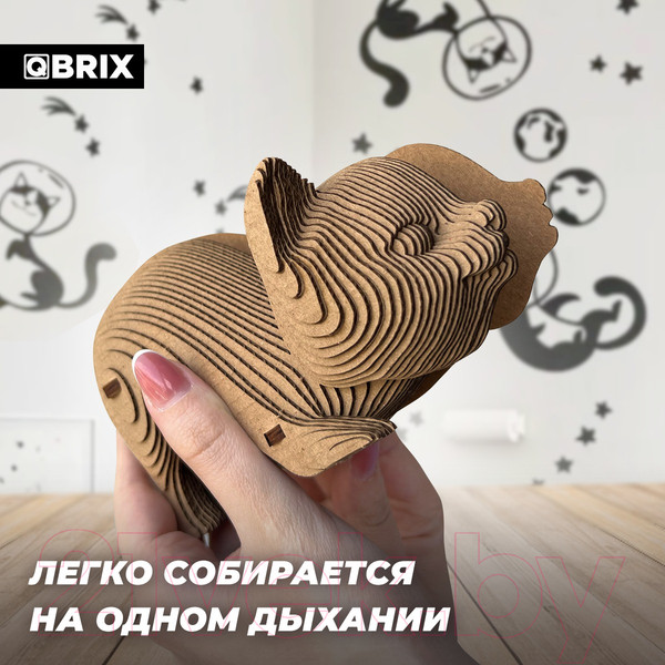 Изображение товара Конструктор QBRIX Котик-охотник 3D 20065