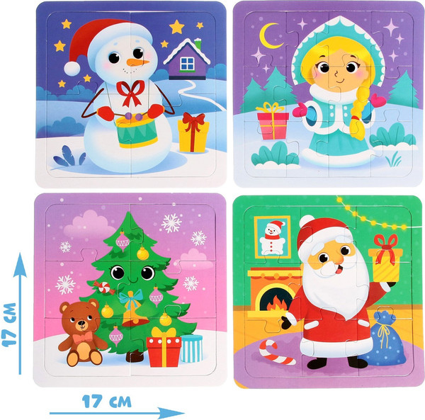 Изображение товара Развивающая игра Puzzle Time Новогодний праздник 4в1 / 6771634