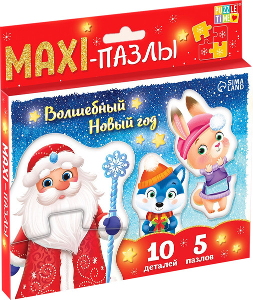 Изображение товара Развивающая игра Puzzle Time Макси-пазлы. Волшебный Новый год / 4936948