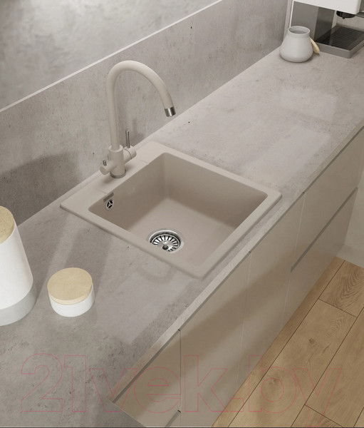 Изображение товара Мойка кухонная GranFest Quarz GF-UR-245 (белый)