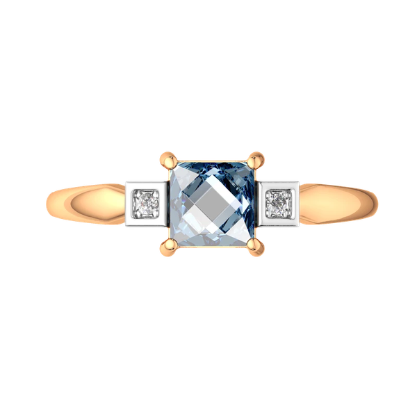 Изображение товара Кольцо из розового золота ZORKA 2D41178.14K.R (р.17, с бриллиантом и топазом)