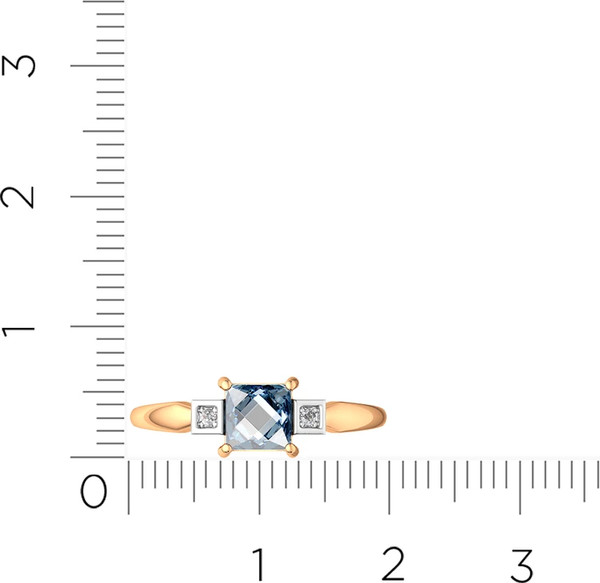 Изображение товара Кольцо из розового золота ZORKA 2D41178.14K.R (р.17, с бриллиантом и топазом)