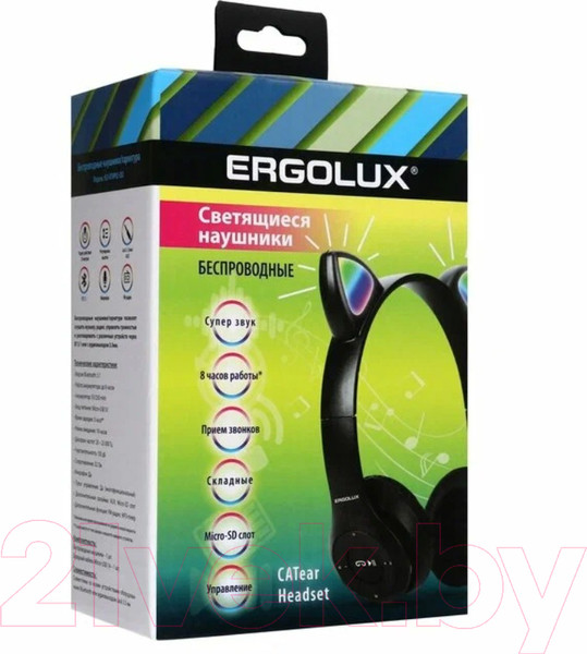 Изображение товара Наушники детские Ergolux ELX-BTHP02-C02 (черный)