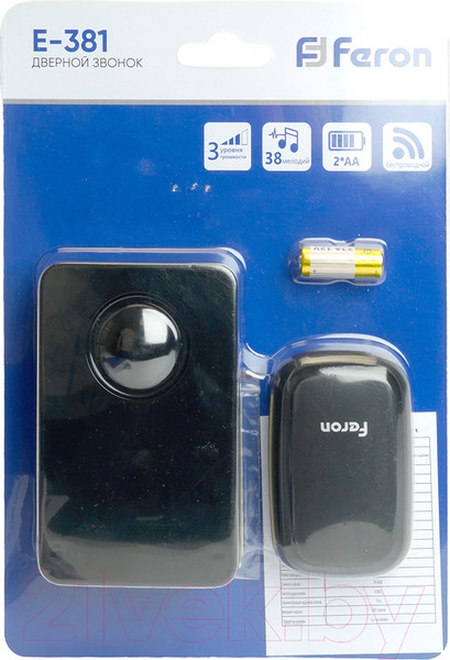 Изображение товара Электрический звонок Feron E-381 / 48921 (черный)