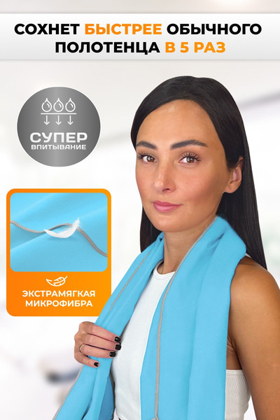 Изображение товара Полотенце Clam L016 90x180 (синий)