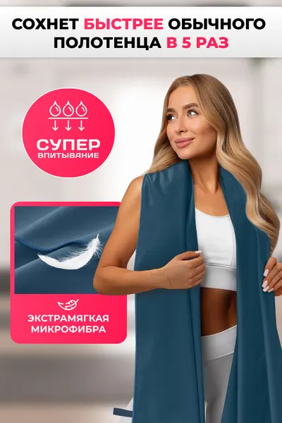 Изображение товара Полотенце Clam L020 90x180 (темно-синий)