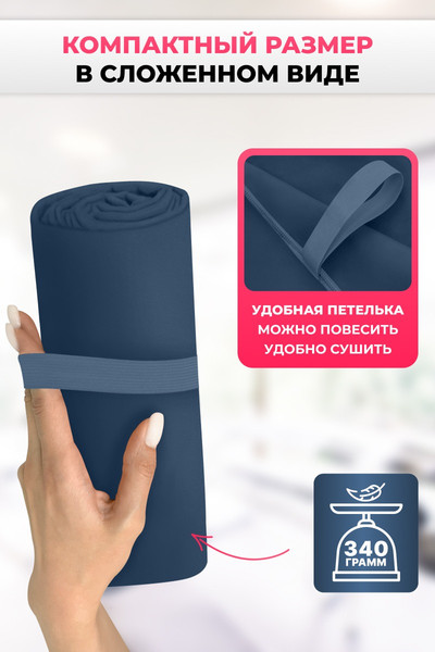 Изображение товара Полотенце Clam L020 90x180 (темно-синий)