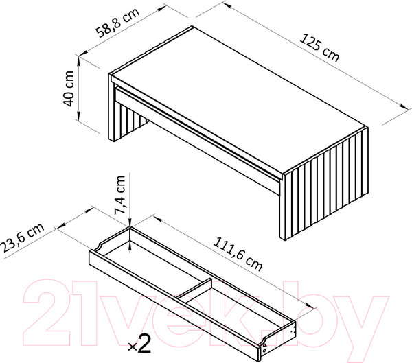 Изображение товара Журнальный столик Dipriz Розенбург Д.63035.1 (дуб масло)