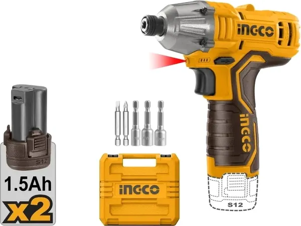 Изображение товара Аккумуляторный шуруповерт INGCO Ударный CIRLI12015