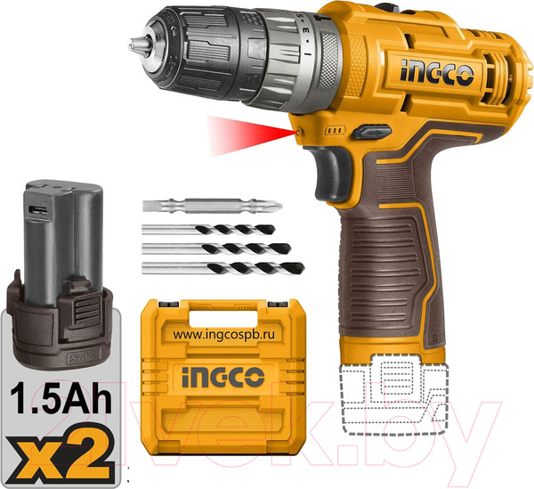 Изображение товара Аккумуляторная дрель-шуруповерт INGCO CIDLI12202