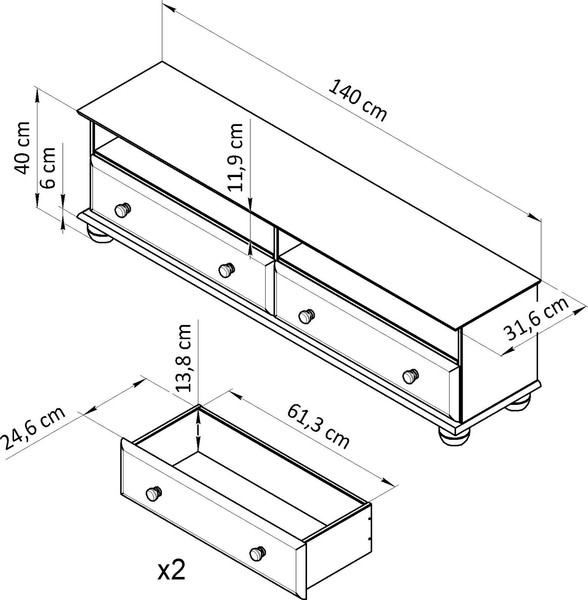 Изображение товара Тумба Dipriz Бритта / Д.50219.7 (сосна, без отделки)