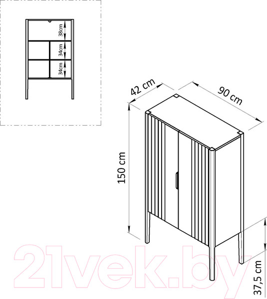 Изображение товара Шкаф Dipriz Розенбург Д.70034.1 (дуб масло)