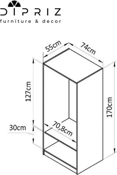 Изображение товара Шкаф Dipriz Марм Д.70036.1 (белый)