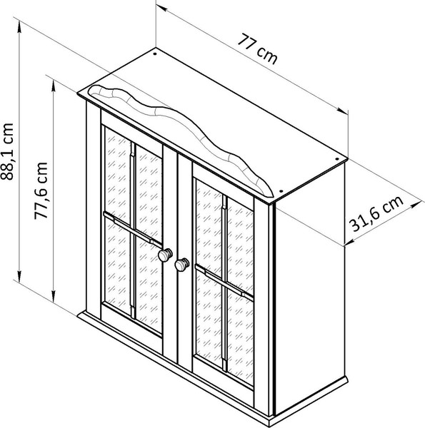 Изображение товара Шкаф навесной для кухни Dipriz Бритта Д.73160.7 (сосна, без отделки)
