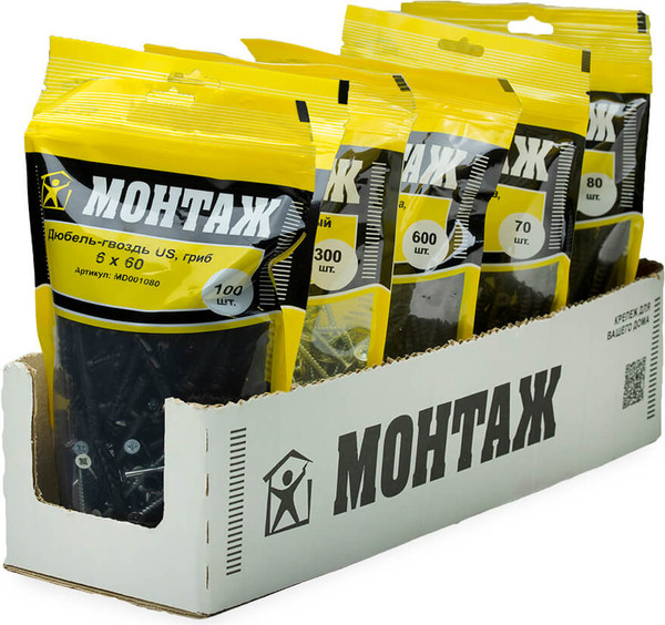 Изображение товара Дюбель-гвоздь Монтаж US 6x60 / MD001080 (100шт)