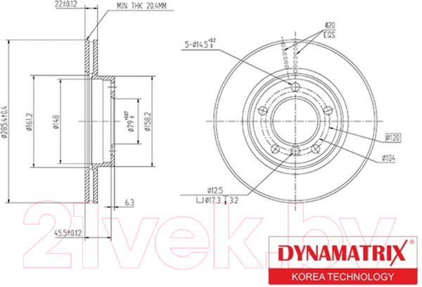 Изображение товара Тормозной диск Dynamatrix DBD258