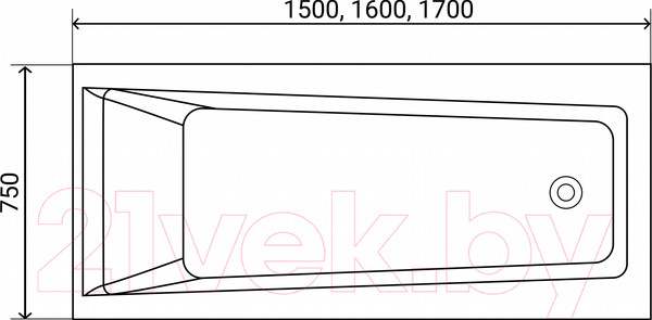 Изображение товара Ванна акриловая Lauter Versailles 150x75 / 21070050 (с ножками)