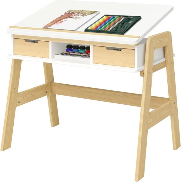 Изображение товара Письменный стол Dipriz Campo / Д.40026.1 (сосна/белый/лак)