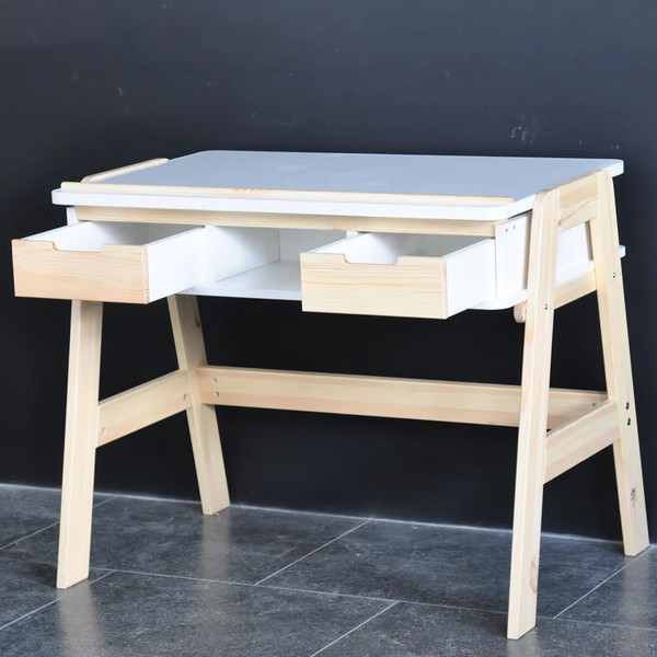 Изображение товара Письменный стол Dipriz Campo / Д.40026.1 (сосна/белый/лак)