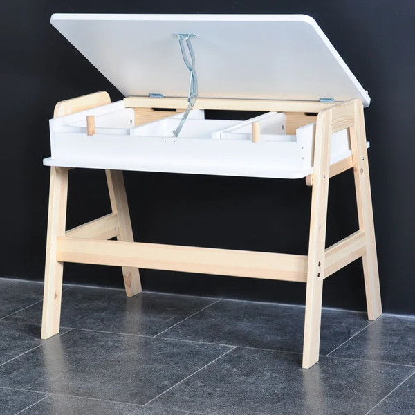 Изображение товара Письменный стол Dipriz Campo / Д.40026.1 (сосна/белый/лак)