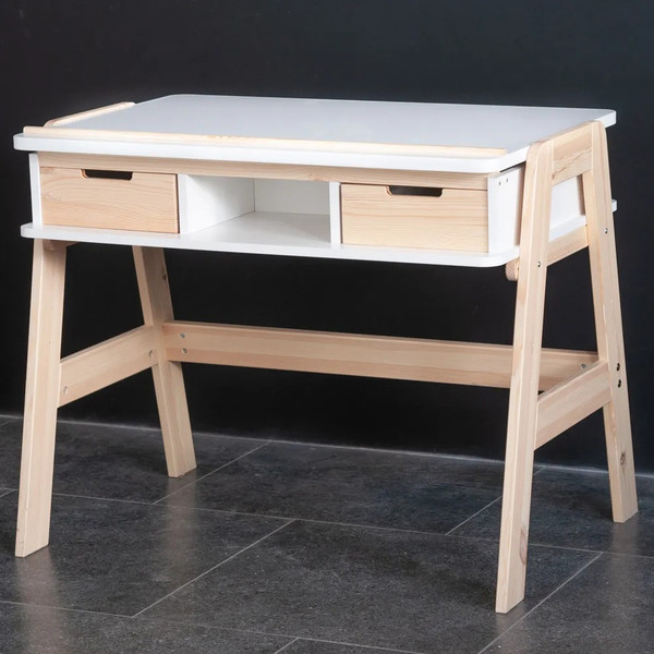 Изображение товара Письменный стол Dipriz Campo / Д.40026.1 (сосна/белый/лак)