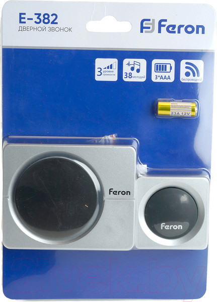Изображение товара Электрический звонок Feron E-382 / 48923 (серебристый/черный)
