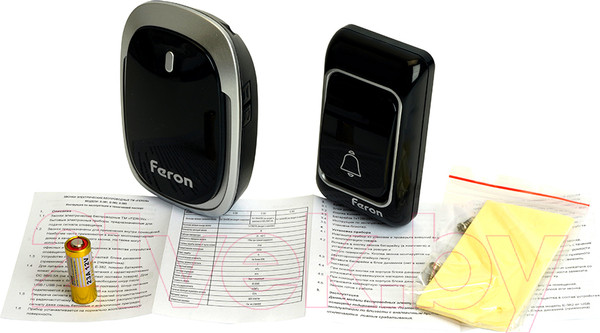 Изображение товара Электрический звонок Feron E-383 / 48924 (черный/серебристый)