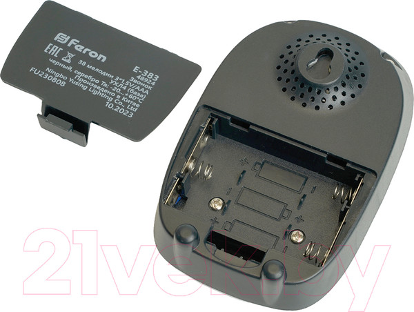 Изображение товара Электрический звонок Feron E-383 / 48924 (черный/серебристый)