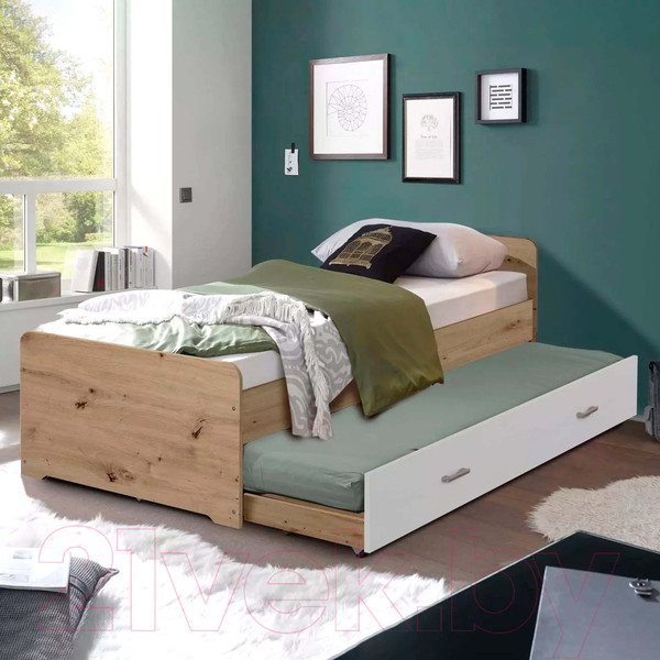 Изображение товара Двухъярусная выдвижная кровать Dipriz Duplo 90x200 / Д.80045.2 (артизан/белый)