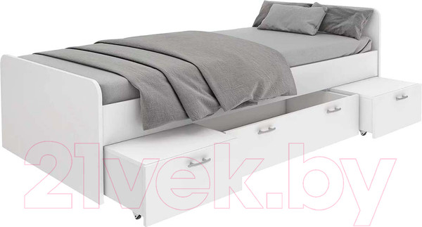 Изображение товара Односпальная кровать Dipriz Boro 90x200 / Д.80070.1 (белый)