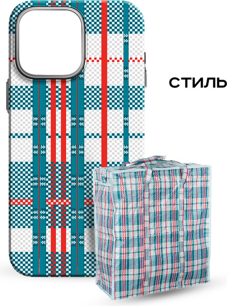 Изображение товара Чехол-накладка Luxo Самоирония Lf-3 для Apple iPhone 15 Pro Max (бирюзовый/красный, светящийся)