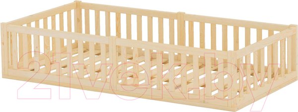 Изображение товара Односпальная кровать детская Dipriz Bufalina 90x200 / Д.80050.2 (прозрачный лак)