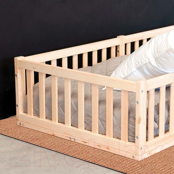 Изображение товара Односпальная кровать детская Dipriz Bufalina 90x200 / Д.80050.2 (прозрачный лак)