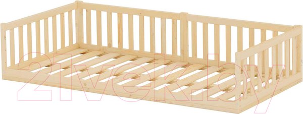 Изображение товара Односпальная кровать детская Dipriz Bufalina 90x200 / Д.80050.2 (прозрачный лак)