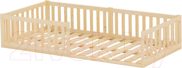 Изображение товара Односпальная кровать детская Dipriz Bufalina 90x200 / Д.80050.2 (прозрачный лак)