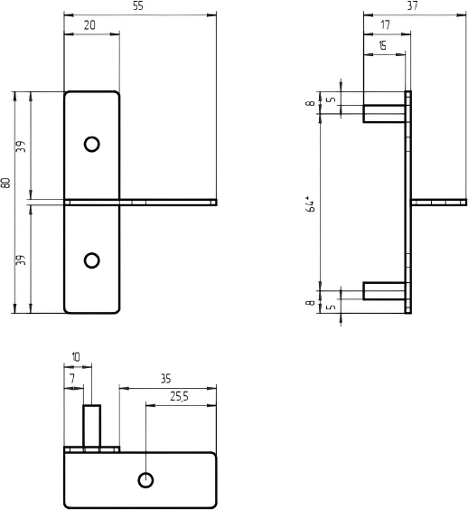 Изображение товара Комплект полкодержателей Dipriz Д.7605 (4шт)
