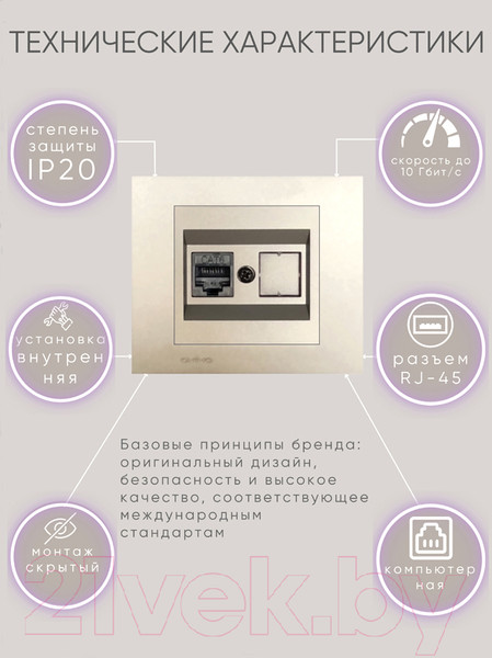 Изображение товара Розетка Ovivo 600-000313-229 (антрацит)