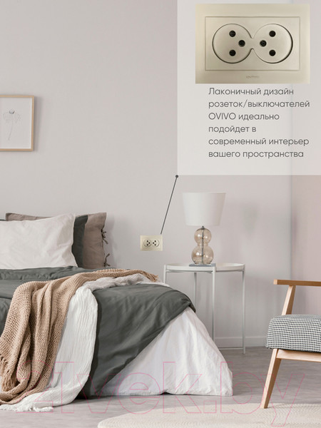 Изображение товара Розетка Ovivo Grano 400-130300-908 (антрацит)