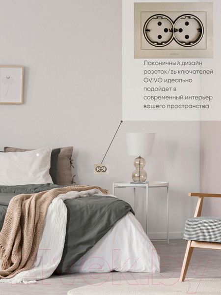 Изображение товара Розетка Ovivo Grano 400-130300-907 (антрацит)