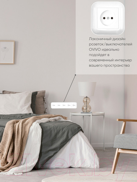 Изображение товара Рамка для выключателей и розеток Ovivo Loft 404-010001-250 (белый)