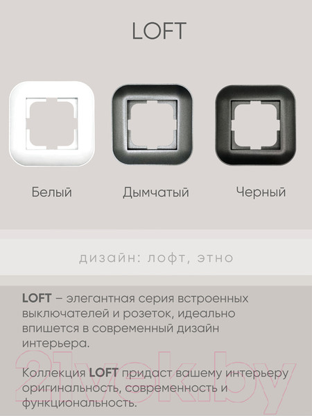 Изображение товара Рамка для выключателей и розеток Ovivo Loft 404-170017-096 (черный)