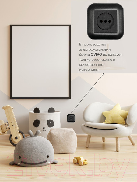 Изображение товара Рамка для выключателей и розеток Ovivo Loft 404-170017-096 (черный)