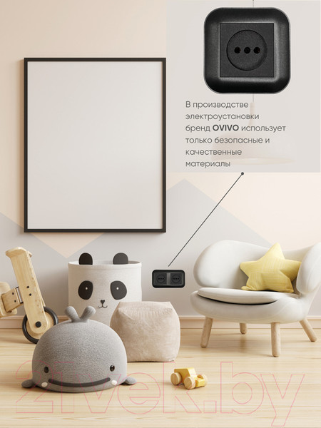 Изображение товара Рамка для выключателей и розеток Ovivo Loft 404-170017-226 (черный)